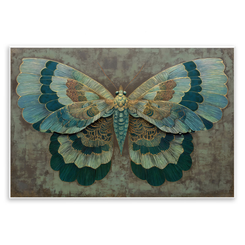 Plaque murale papillon doré, design par Petal Prints Design, 10 x 15