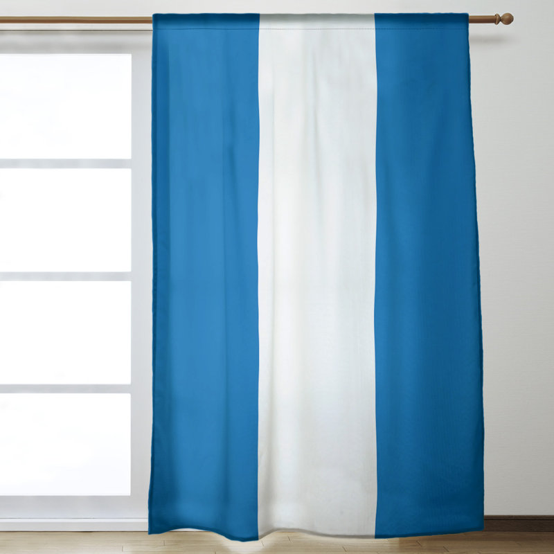 Striped Room Darkening Rod Pocket Single Curtain Panel, Pittsburgh Baseball Blue/White