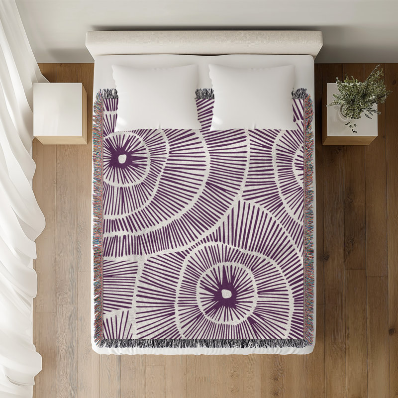 Jeté en coton Ray, Mauve, 60 po x 80 po