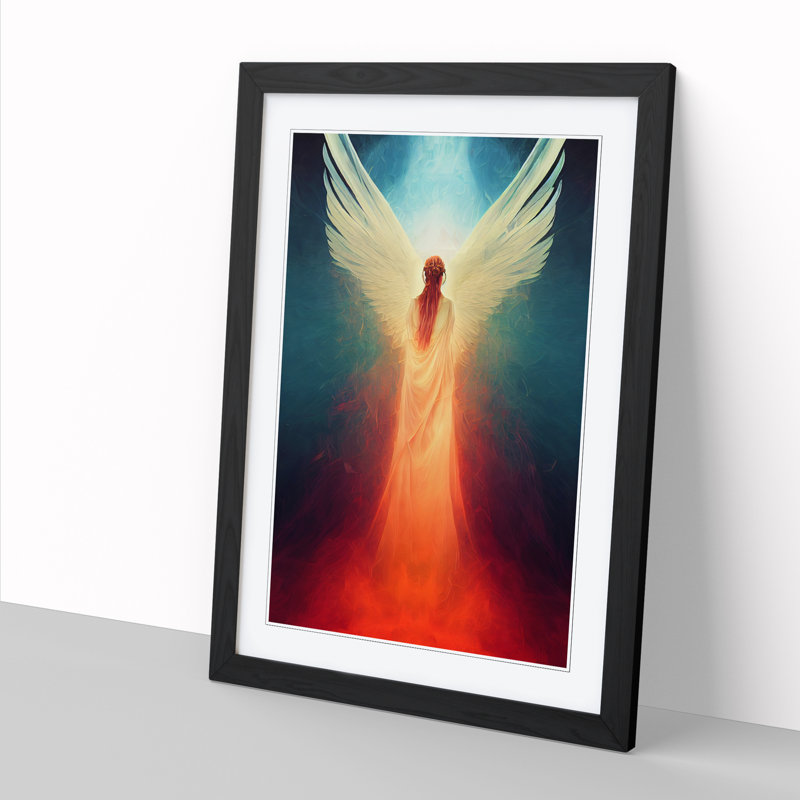 FRM-V0523-78X Angel Digital - Single Picture Frame Print, 64cm H x 46cm W x 2cm D, Black Framed
