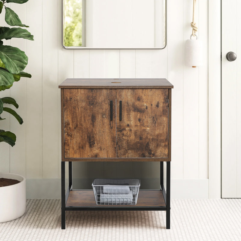 24'' Single Bathroom Vanity Base Only, Brown