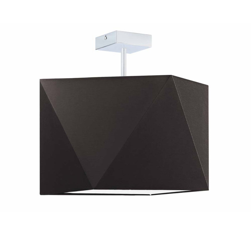 Demarian Semi Flush Mount, Light Grey, Black