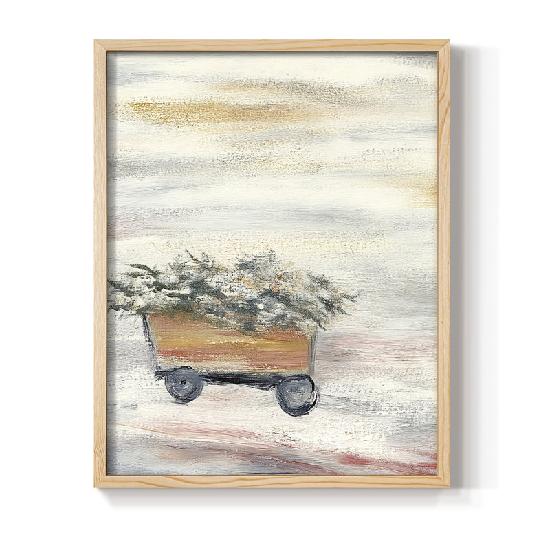 «Christmas Holiday Art CCXL III», reproduction d'art encadrée - bois massif, Naturel, H 11 po x l 9 po