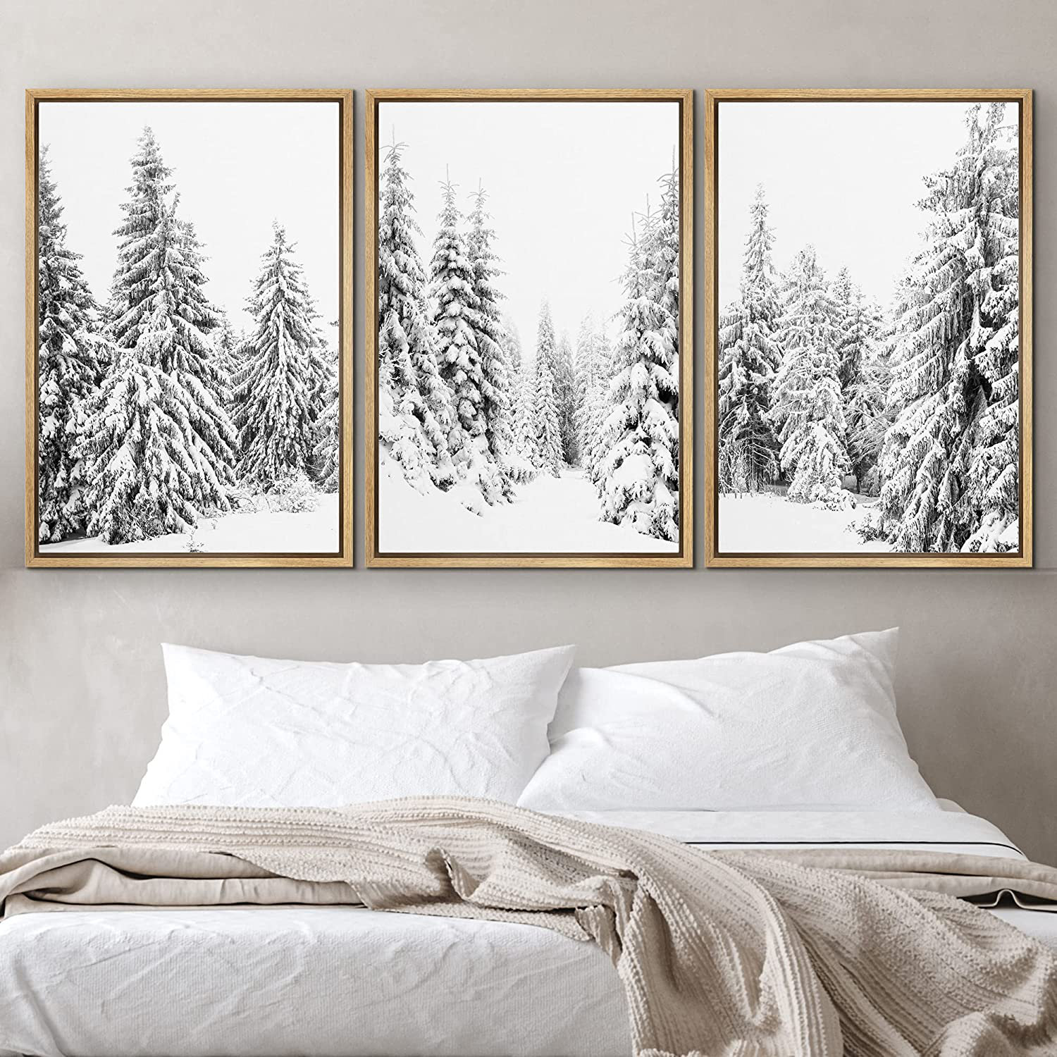 Creative Products Doe Walking in The Snow 30 x 40 Canvas Wall Art, Blue