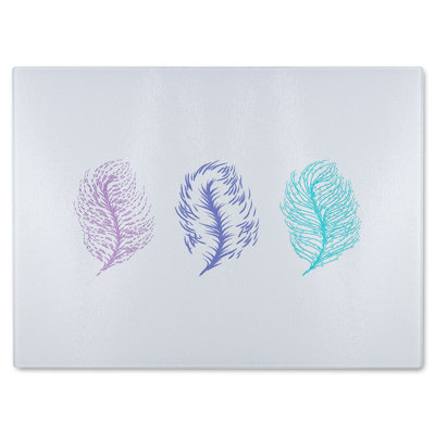 Feathers Glass Chopping Board