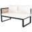 4 Pieces Outdoor Patio Conservation Set, Metal And Wood Frame Sectional L-Shaped Sofa With Soft Cushion And A Coffee Tables For Garden, Backyard, Porch And Deck-1532160387
