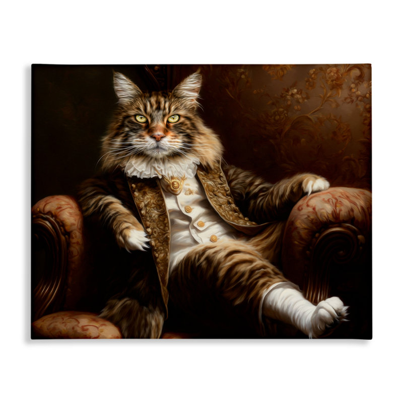 Toile Baron Whiskerton Cat, design par Kelley Parker, H 16 po x l 20 po