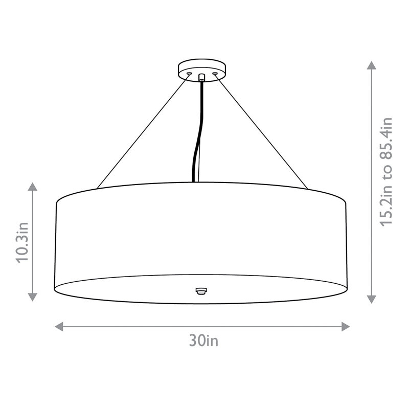 Luminaire suspendu Pearce - laiton vieilli, H 85 po x l 30 po x P 30 po, 7 lumières