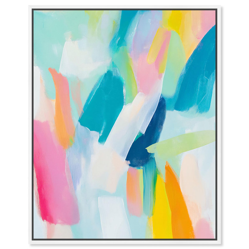 «Whirlwind of Color I Canvas Bright Abstracts» par Art Remedy, H 25 po x l 21 po, Cadre flottant blanc