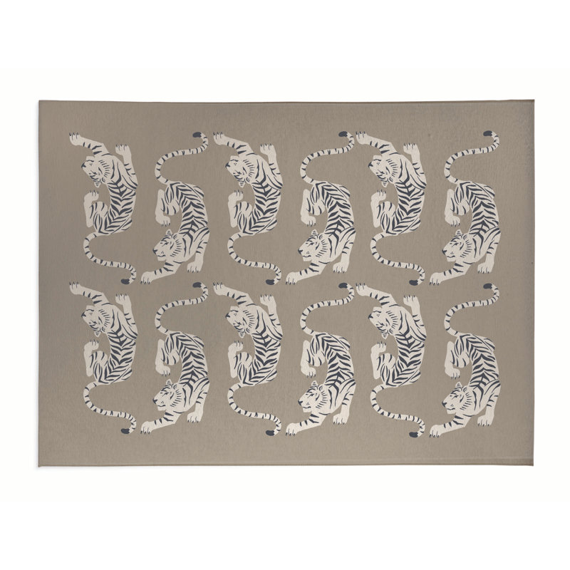 Tapis de cuisine Hey Tiger, Taupe, Rectangle 5 pi x 7 pi