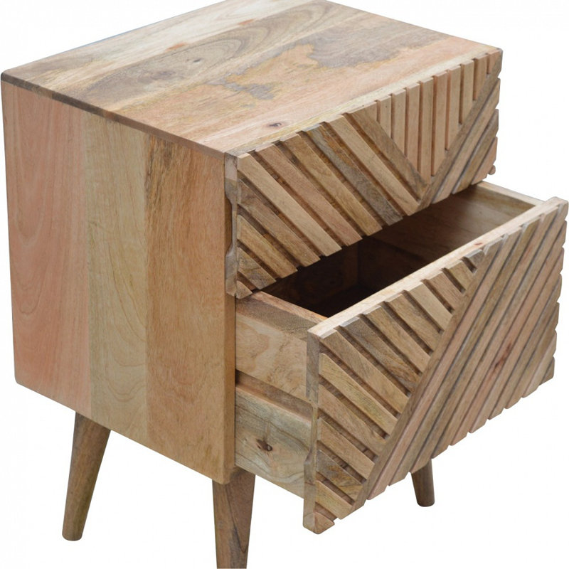 Carmelita 45cm W Solid Wood Bedside Table