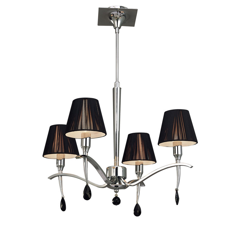 Quade 4 - Light Shaded Chandelier, Antique Brass