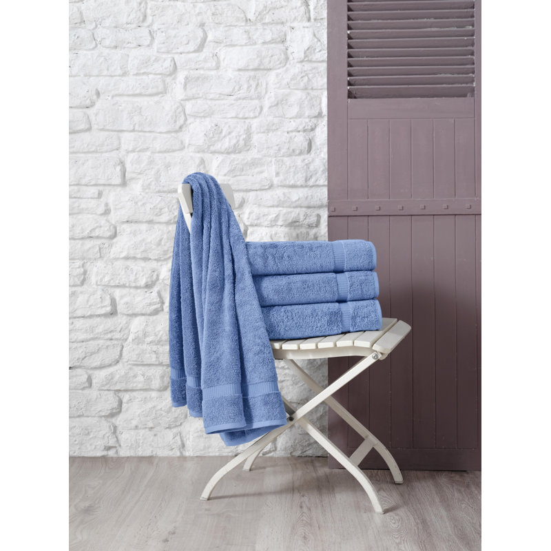 Cambridge 4 Piece  %100 Turkish Cotton Bath Towel Set, Blue