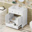 Meuble-lavabo de salle de bain 30 po avec lavabo en céramique, armoire de rangement en bois avec portes à fermeture douce, style rétro, blanc-496878930