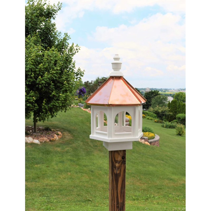 Small Vinyl and Copper Octagon Amish Bird Feeder