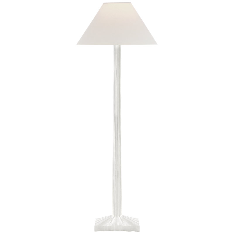 Chapman & Myers Strie Buffet Lamp, Plaster White, Fabric