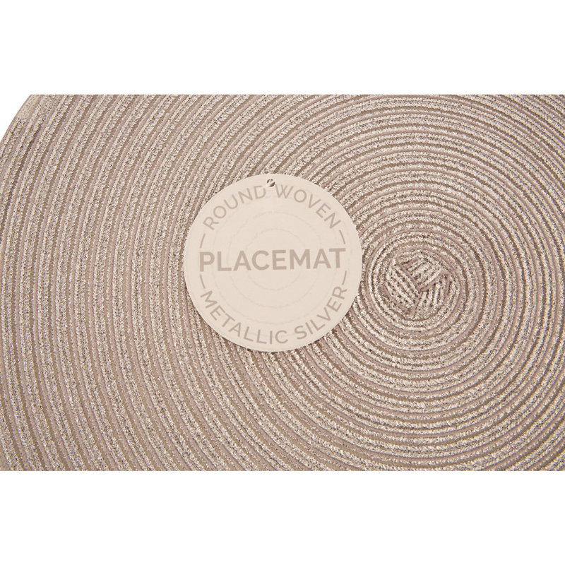 Aimo Solid Colour Round Placemat, Silver
