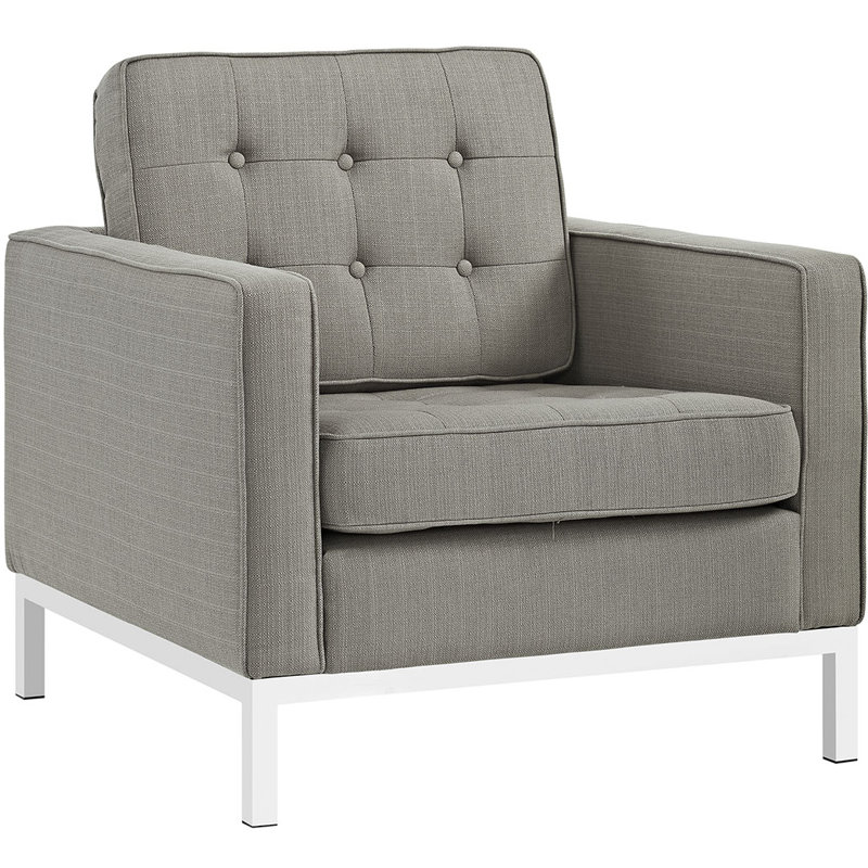 Fauteuil rembourré en tissu Loft, Granit