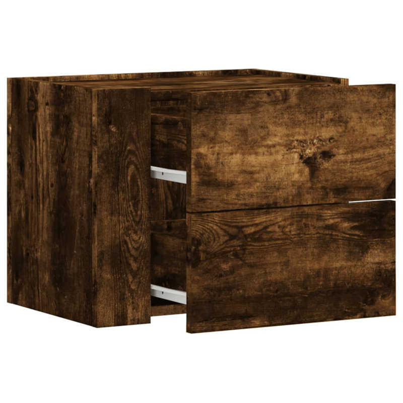 Ameerat 45 cm W Bedside Table, Smoked Oak