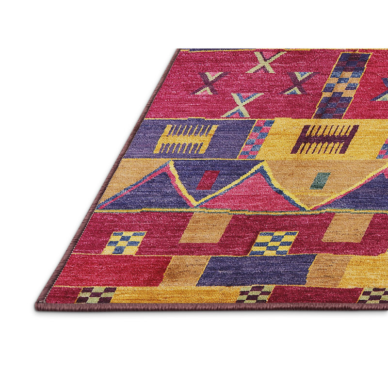 Tapis 100% moderne de style Mid-Century 738 lavable à la machine, Rectangle 5 pi x 7 pi