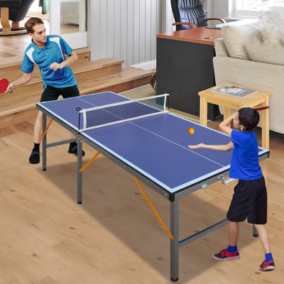 5-Foot Medium Table Tennis Table Collapsible Portable Table Tennis Table Set With Net, 2 Table Tennis Bats And 3 Balls