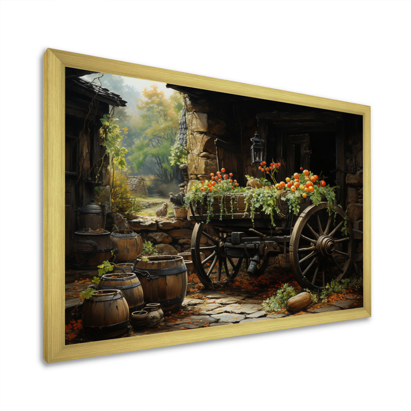 «Old Cart Cart Legacy» sur toile, Encadrement doré, H 30 po x l 40 po x P 1,5 po