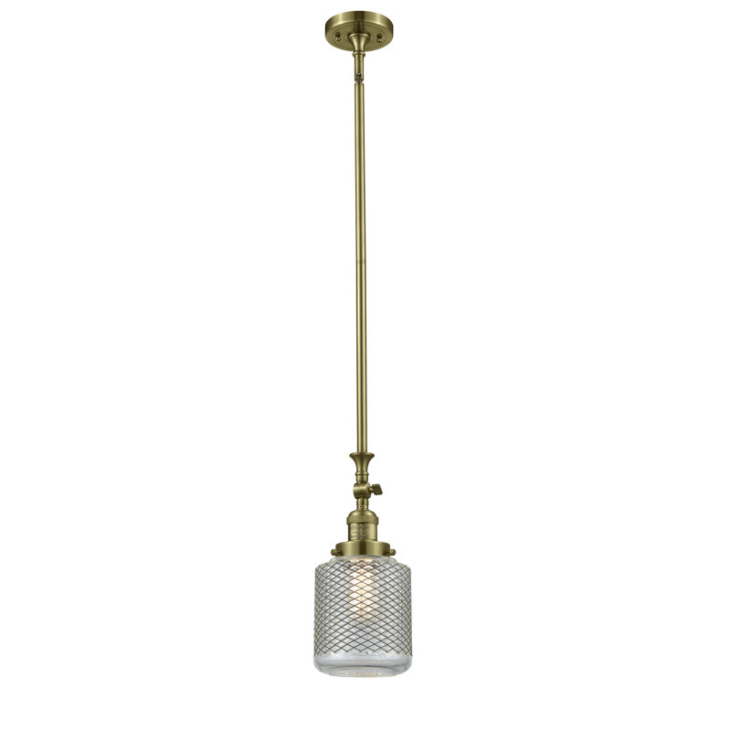 Luminaire suspendu cylindrique à 1 lumière Iyana, Laiton antique, Ampoule non incluse