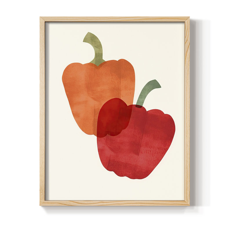«Organic Veg VII», reproduction encadrée - bois massif, H 15 po x l 12 po