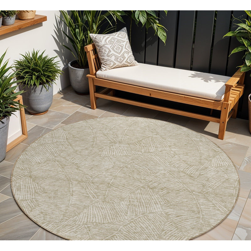 Tapis ivoire rond 8 po