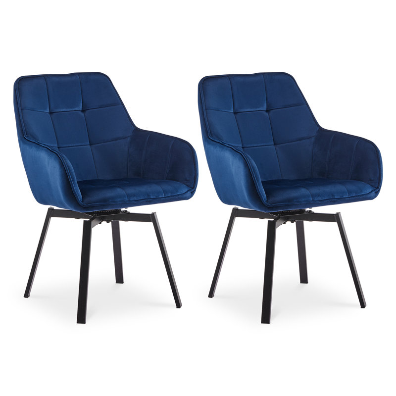 Velvet Upholstered Metal Armchair in Green, Blue