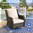 7 - Person Patio Furniture Set with Swivel Rocker, Outdoor Wicker Rattan Seating Group with Cushions, All Weather Sofa Conversation Set with Fire Pit Table for Garden Backyard-1188283242