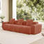 Canapé modulaire à 3 sièges profonds avec passepoil à bordure française, aucun assemblage requis, canapé modulaire moderne à 3 places avec coussins décoratifs, tissu en velours rouge