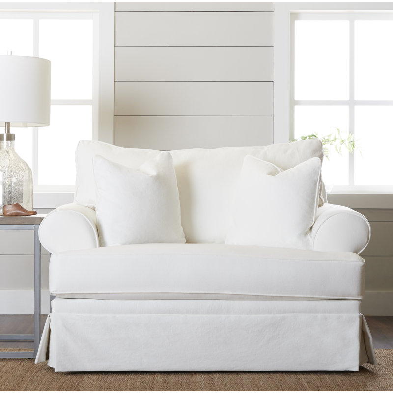 Brookner Upholstered Armchair, Drusky Snow Sustain® Basketweave