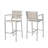 Outdoor Barstools, Rust-Proof Silver Aluminum Frame with Grey Mesh Seating, Durable and Stylish Design, Set of 2, Silver