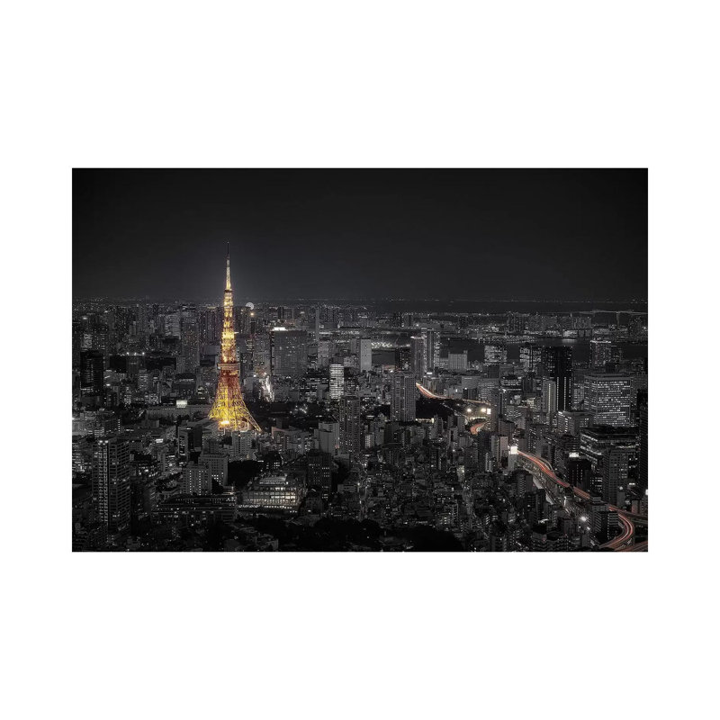Tokyo At Night by Carlos Ramirez - Print on Canvas, Wrapped Canvas, 45.72cm H x 66.04cm W x 3.81cm D