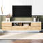 Tv Cabinet For Up To 80" Tvs: Sleek And Door Rebound A Modern Entertainment Area Style Console Ample Storage Easy Access