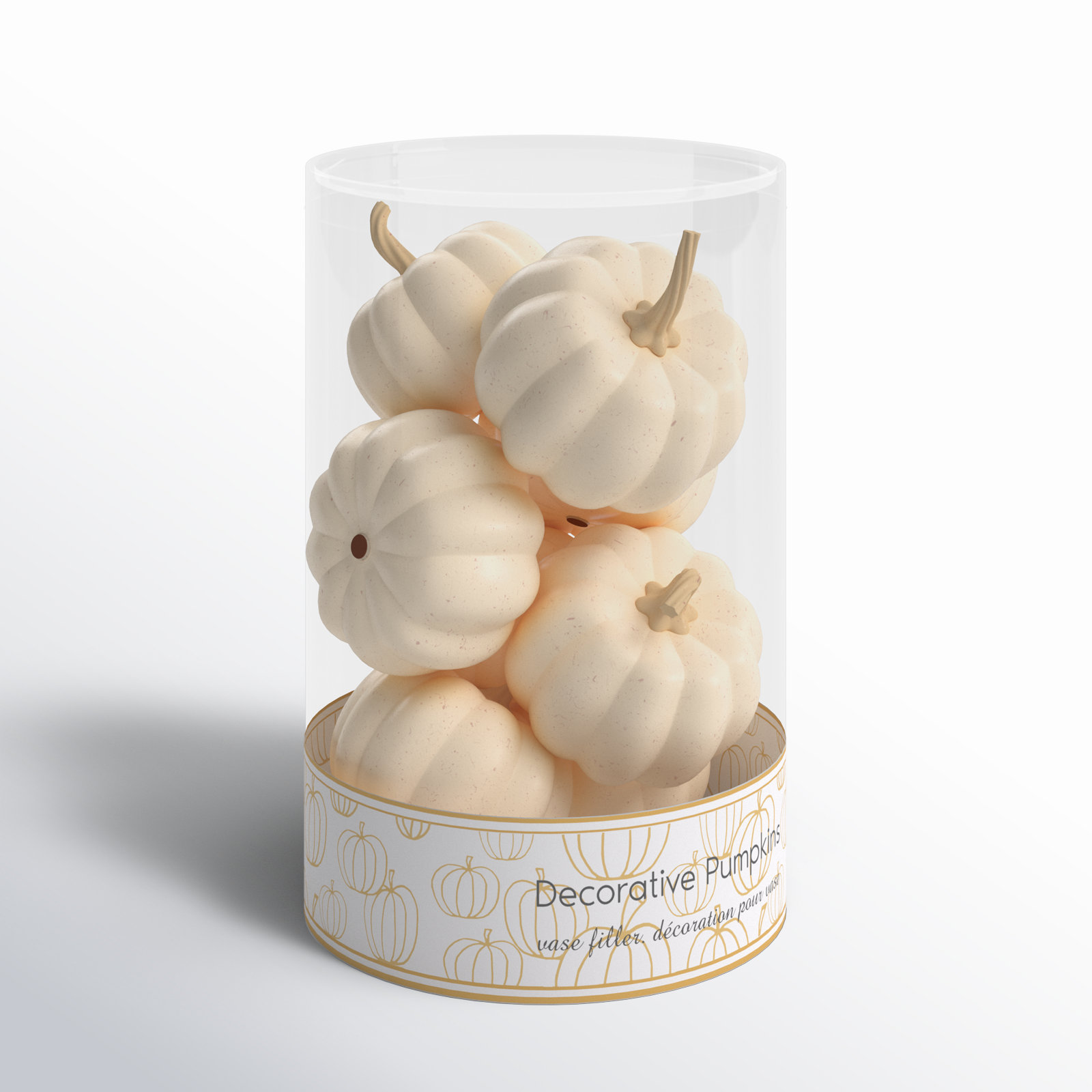 Decorative Pumpkin Fall Accent, Cream
