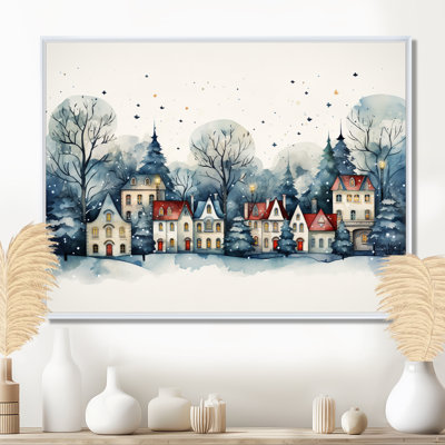 «Christmas Village In Winter I - Winter Landscape», art mural