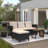 Outdoor Wicker Patio Conversation Furniture Set With Acacia Wood Coffee Table