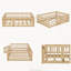 Lit double en chêne avec clôture et porte Montessori-1018851467-1018851465
