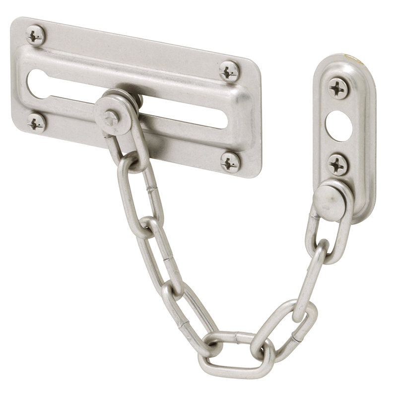 Garde-chaîne à chaîne Prime-Line (paquet de 1), Nickel satiné, H 1 po x l 4 po x P 5,5 po