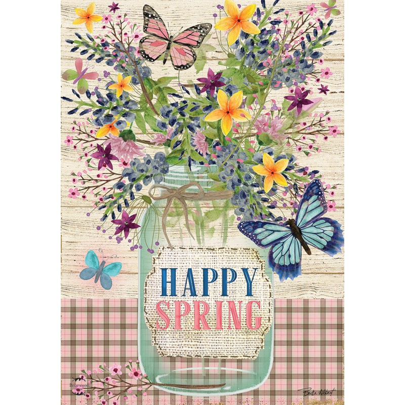 Drapeau «Happy Spring Mason Jar House»