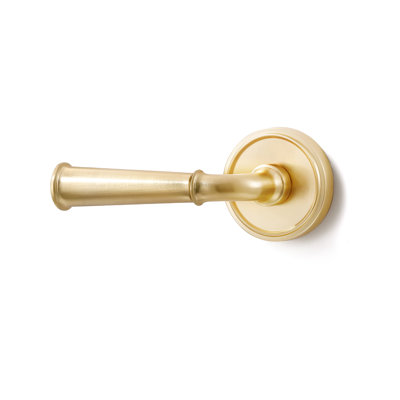 Mrml Brushed Gold Dummy Door Handle, Non-Turning Single Sided Lever, Interior Hall Closet Pantry Or French Double Doors Gold Door Lever, Used For Decorative, Aluminium Alloy Lever
