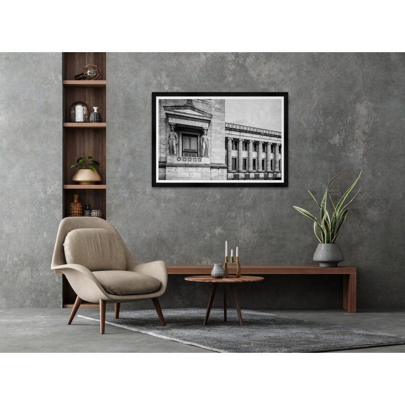 Caryatid Columns In Black And White Print
