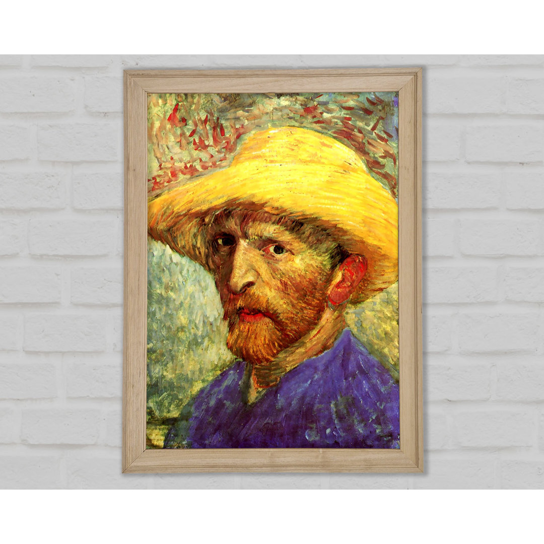 Van Gogh Selbstporträt mit Strohhut 3 - Druck