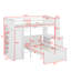 Lit mezzanine simple avec lit autonome, tablettes, bureau et garde-robe