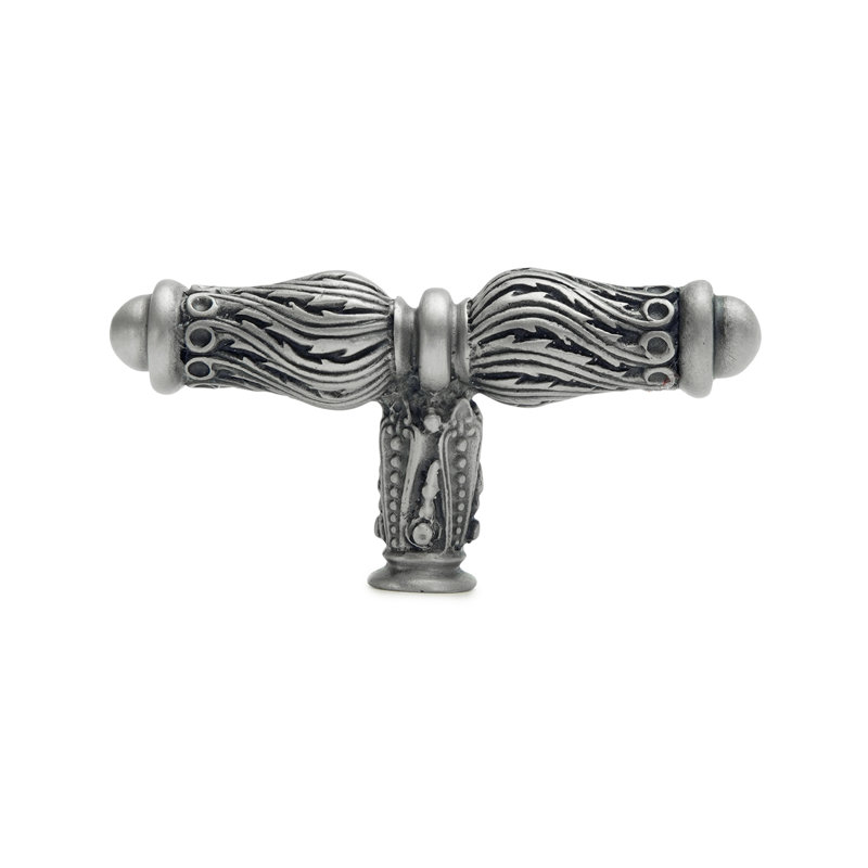 Acanthus knob with feather scroll, Satin