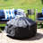 Hamilton Durable Round Fire Pit Cover with Drawstring Closure - 60" x 24" - Black-1975166711-1975166710