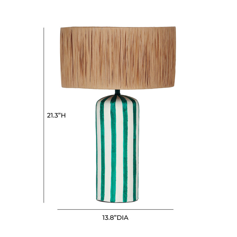 Lukasik Striped Paper Mache Table Lamp
