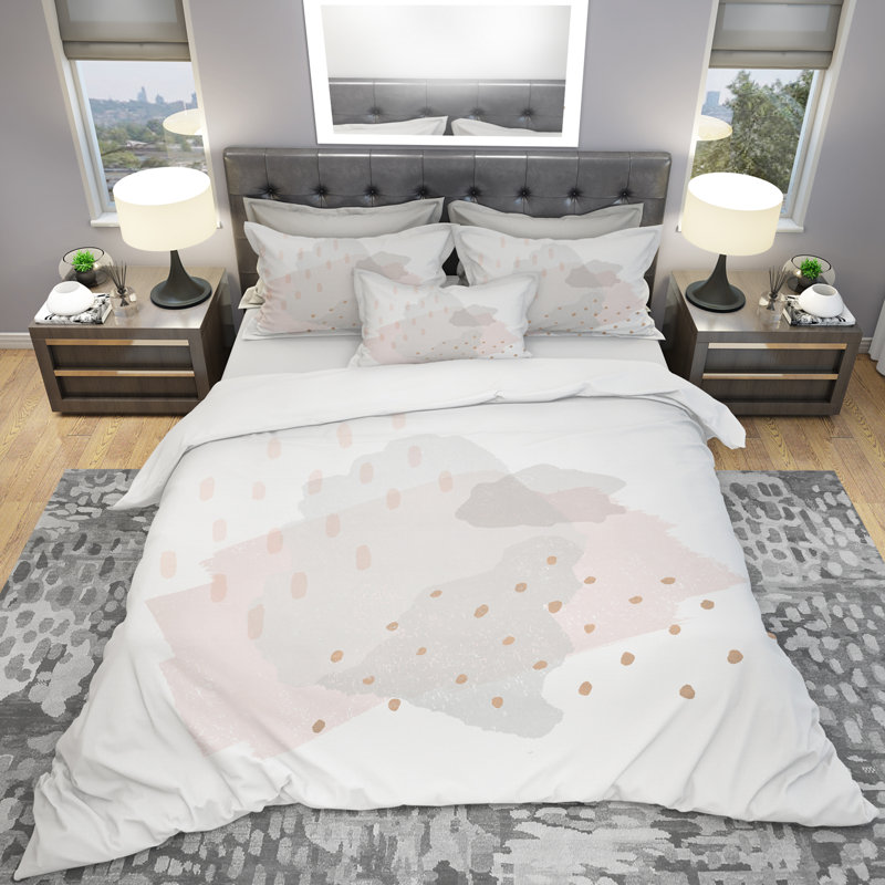 Watercolor Minimal Blush III - Ensemble de housse de couette transitionnel - Polyester en microfibre